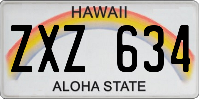HI license plate ZXZ634