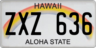 HI license plate ZXZ636