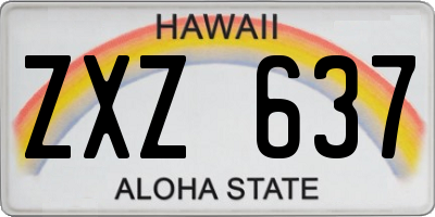 HI license plate ZXZ637