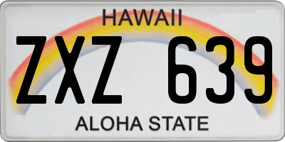 HI license plate ZXZ639