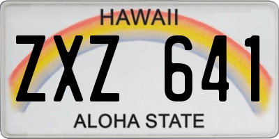 HI license plate ZXZ641