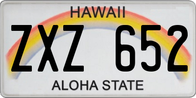 HI license plate ZXZ652