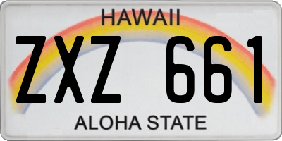 HI license plate ZXZ661