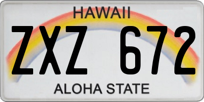 HI license plate ZXZ672