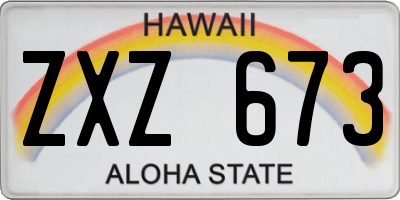 HI license plate ZXZ673