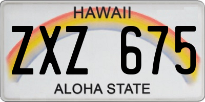 HI license plate ZXZ675