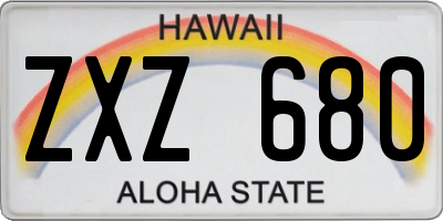 HI license plate ZXZ680