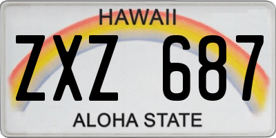 HI license plate ZXZ687
