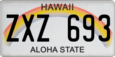 HI license plate ZXZ693