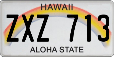 HI license plate ZXZ713