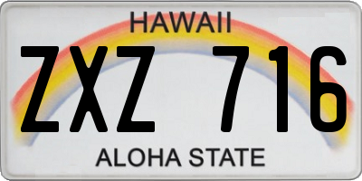 HI license plate ZXZ716