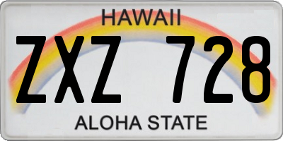 HI license plate ZXZ728