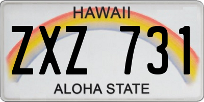 HI license plate ZXZ731