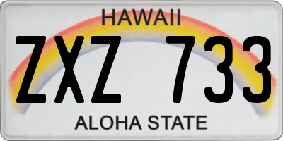 HI license plate ZXZ733