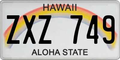 HI license plate ZXZ749