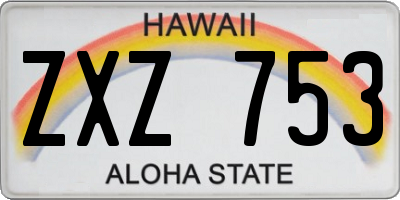 HI license plate ZXZ753