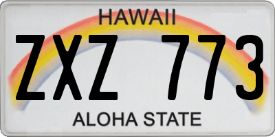 HI license plate ZXZ773