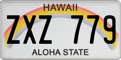 HI license plate ZXZ779