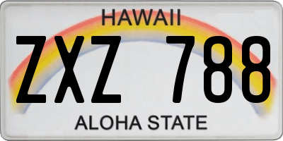 HI license plate ZXZ788