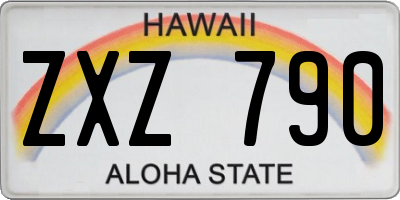 HI license plate ZXZ790