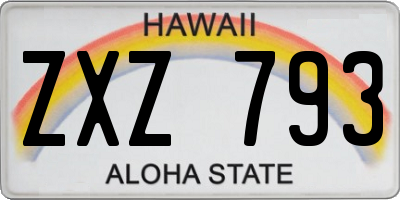 HI license plate ZXZ793