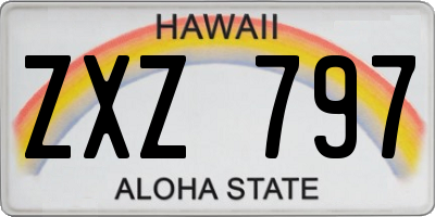 HI license plate ZXZ797