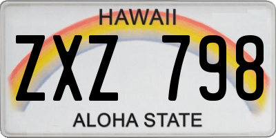 HI license plate ZXZ798