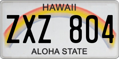 HI license plate ZXZ804