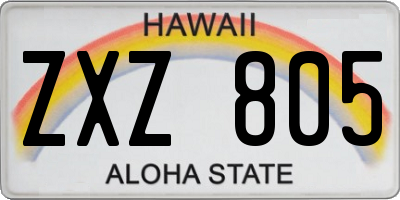 HI license plate ZXZ805