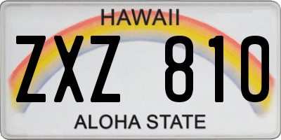 HI license plate ZXZ810