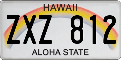 HI license plate ZXZ812