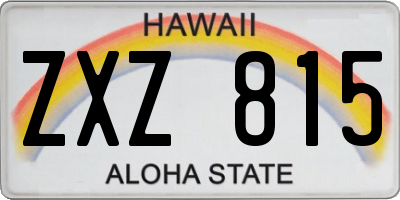 HI license plate ZXZ815