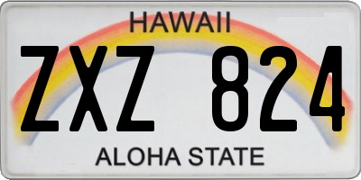 HI license plate ZXZ824