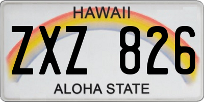 HI license plate ZXZ826