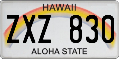 HI license plate ZXZ830