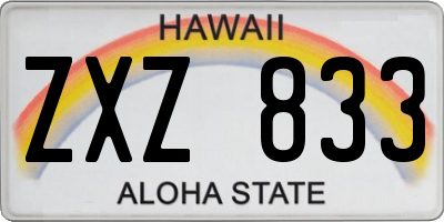 HI license plate ZXZ833
