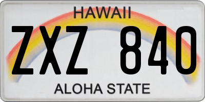 HI license plate ZXZ840