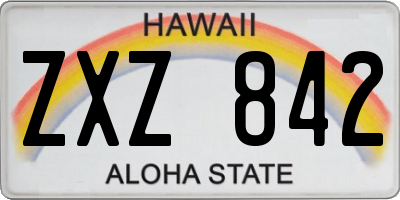 HI license plate ZXZ842