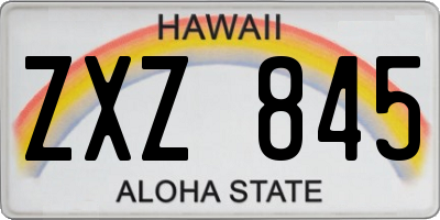 HI license plate ZXZ845