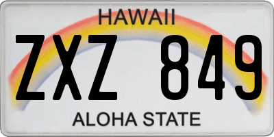 HI license plate ZXZ849