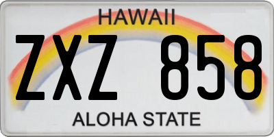 HI license plate ZXZ858