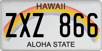 HI license plate ZXZ866