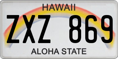 HI license plate ZXZ869