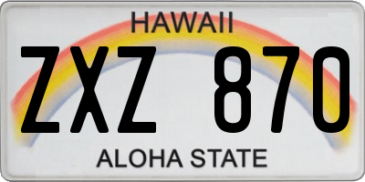 HI license plate ZXZ870