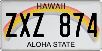 HI license plate ZXZ874