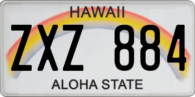 HI license plate ZXZ884