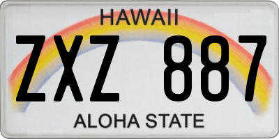 HI license plate ZXZ887