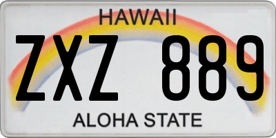 HI license plate ZXZ889