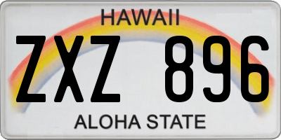 HI license plate ZXZ896