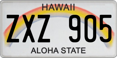 HI license plate ZXZ905
